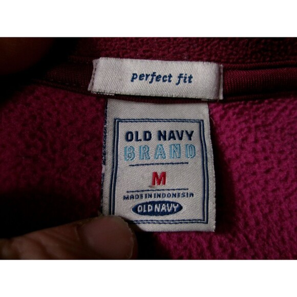 Old Navy Jacket Womens M Pink Full Zip Fleece Stand Collar Pockets Casual - Picture 6 of 9